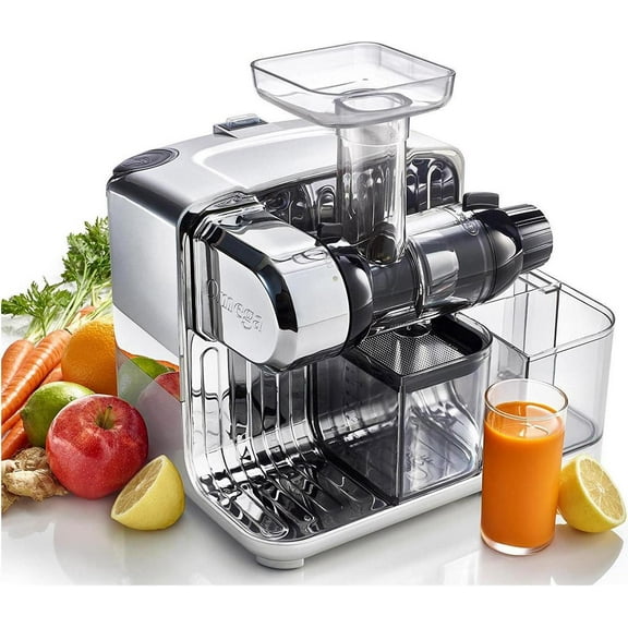 Restored Omega CUBE300SX Cube Slow Masticating Compact Design 200W Juicer Nutrition Center (Refurbished)