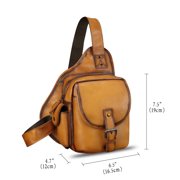 Genuine Leather Sling Bag Women Men Leather Sling Backpack Purse Crossbody Bag