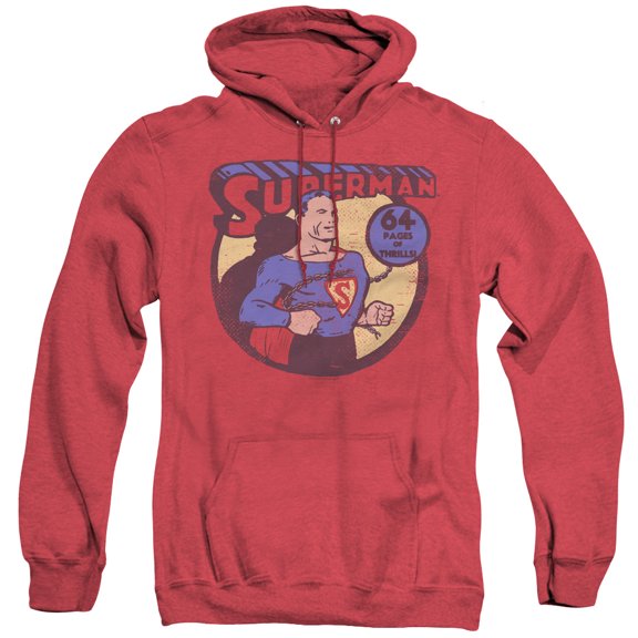 DC Comics Superman 64 Adult Heather Hoodie Sweatshirt