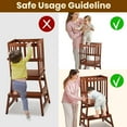 thumbnail image 4 of Kids Kitchen Step Stool Helper Baby and Toddler Multi-Function Step up Nursery Helper Stand with Safety Rail in Natural Bamboo, Strong and Lightweight (Black), 4 of 16