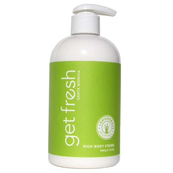 Get Fresh Santa Monica - Crema corporal rica, 12 oz de hierba de limón
