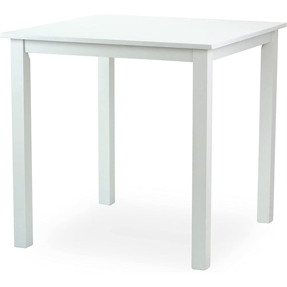 Dining Square Kitchen Table Contemporary Design Solid Wooden in White Finish