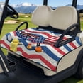 thumbnail image 3 of Yuyamidu American Flag Golf Cart Seat Covers Golf Ball Golf Cart Seat Towel Blanket with Pockets Universal Accessories Keep Seat Comfortable and Clean, 3 of 8