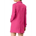 thumbnail image 4 of INSPIRE CHIC Women's Notched Lapel Double Breasted Faux Suede Trenchcoat XS Hot Pink, 4 of 9