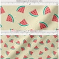 thumbnail image 2 of Soimoi Yellow Cotton Voile Fabric Watermelon Fruits Printed Craft Fabric by the Yard 56 Inch Wide, 2 of 7