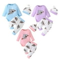 thumbnail image 5 of Douhoow Baby 2 Piece Koala Print Long Sleeve Rompers Casual Pants Hat Set, 5 of 8