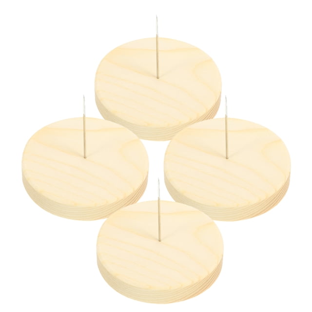 GARVALON 4Pcs Tube Bead Containers Wooden Base Stand for Craft and Display Purposes