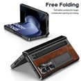 thumbnail image 6 of TECH CIRCLE Galaxy Z Fold 5 Phone Case with Pen,Luxury Premier Genuine Leather Full Body Hinge Protection Kickstand Drop Proof Protective Cover with Pencil Holder for Samsung Galaxy Z Fold 5,Brown, 6 of 7