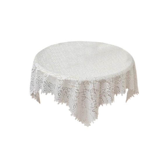 Elegant Lace Tablecloth, Perfect for Dining Tables, Exquisite Embroidery and Tassel Design, Ideal for Special Occasions and Everyday Use, Great for Family Gatherings, 43.3x63in