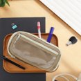 thumbnail image 2 of Unique Bargains Pencil Case Flip Cover Pen Pouch Stationery Bag for Organizer Coffee Color, 2 of 6