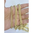 thumbnail image 4 of 10k Miami Cuban Chain Yellow Gold Necklace 6mm-8mm 20-30 Inches Real Men Women (length:22; width:6mm;), 4 of 7