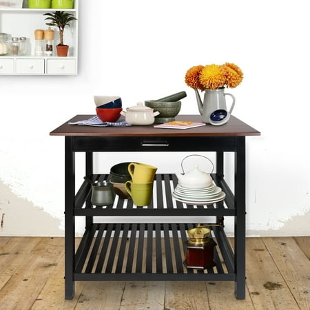 Casual Home Solid American Hardwood Kitchen Island With Drawer Shelves Walnut Canada Casual Home Solid American Hardwood, Hardwood Kitchen Island