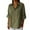 Army Green, variant on Womens Collared Casual Tops Fashion Ladies 3/4 Sleeve Solid Single Button Shirts Placket Breathable Blouse