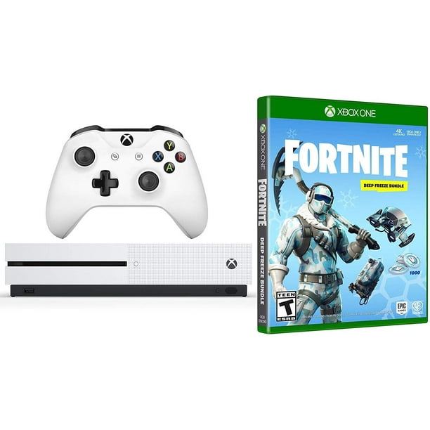 Xbox One Battle Royale Fortnite Deep Freeze Bundle 1000 V Bucks Frostbite Epic Cosmetic Sets Xbox One S 1tb Gaming Console With Wireless Controller Walmart Com Walmart Com