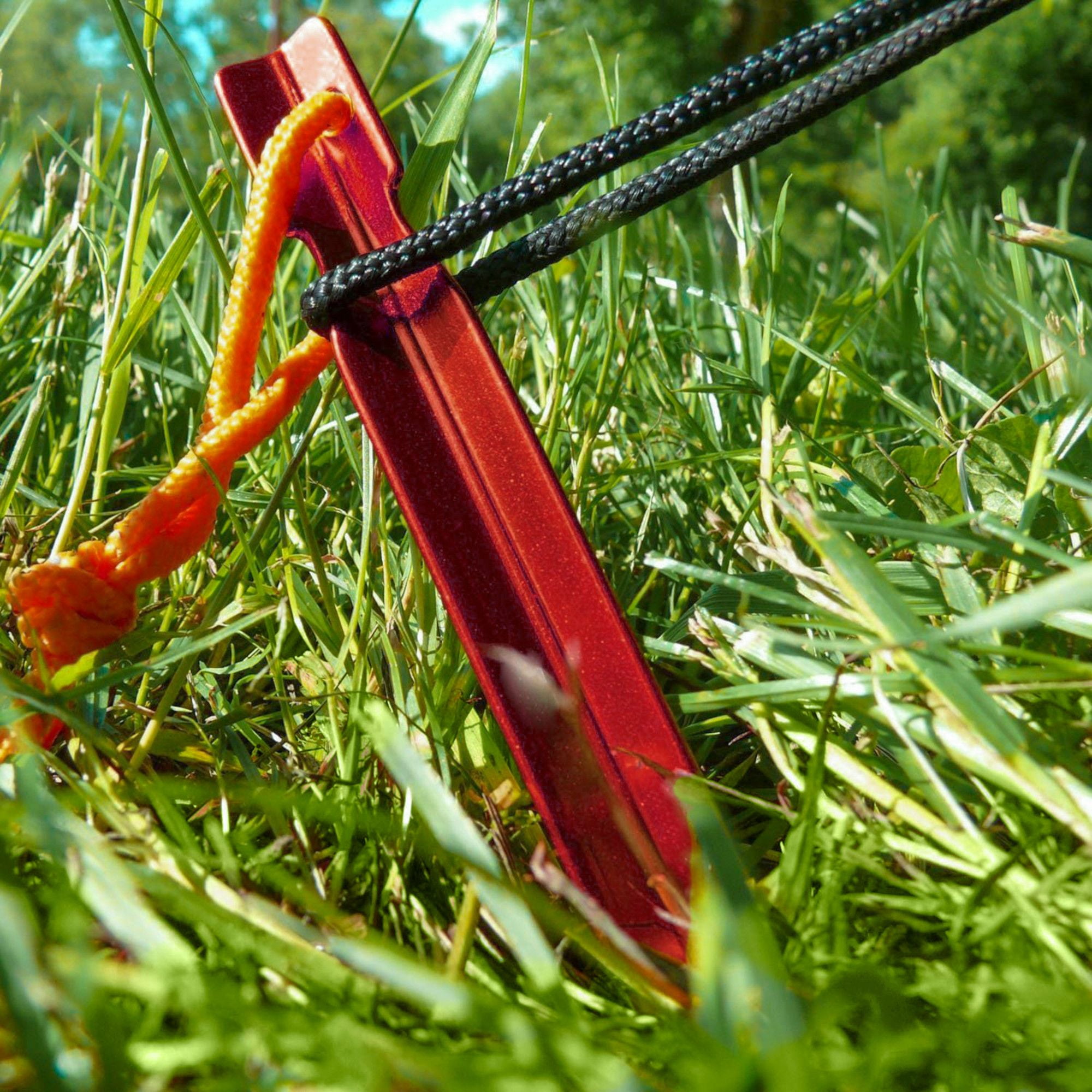 12-Piece 7" Aluminum Tent Stake Sets In 4 Color Options - West Coast Paracord