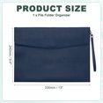 thumbnail image 2 of Uxcell PU Leather A4 File Folder, Document Holder Filing Organizer Portfolio Envelope Folder Case with Snap Closure Style 3 Navy Blue, 2 of 6