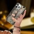 thumbnail image 4 of siduater for iPhone 13 Pro Max Case for Girls Women | Retro Snake Pattern Textured Phone Cover with Adjustable Grip Loop Strap Handle Kickstand, Brown, 4 of 6