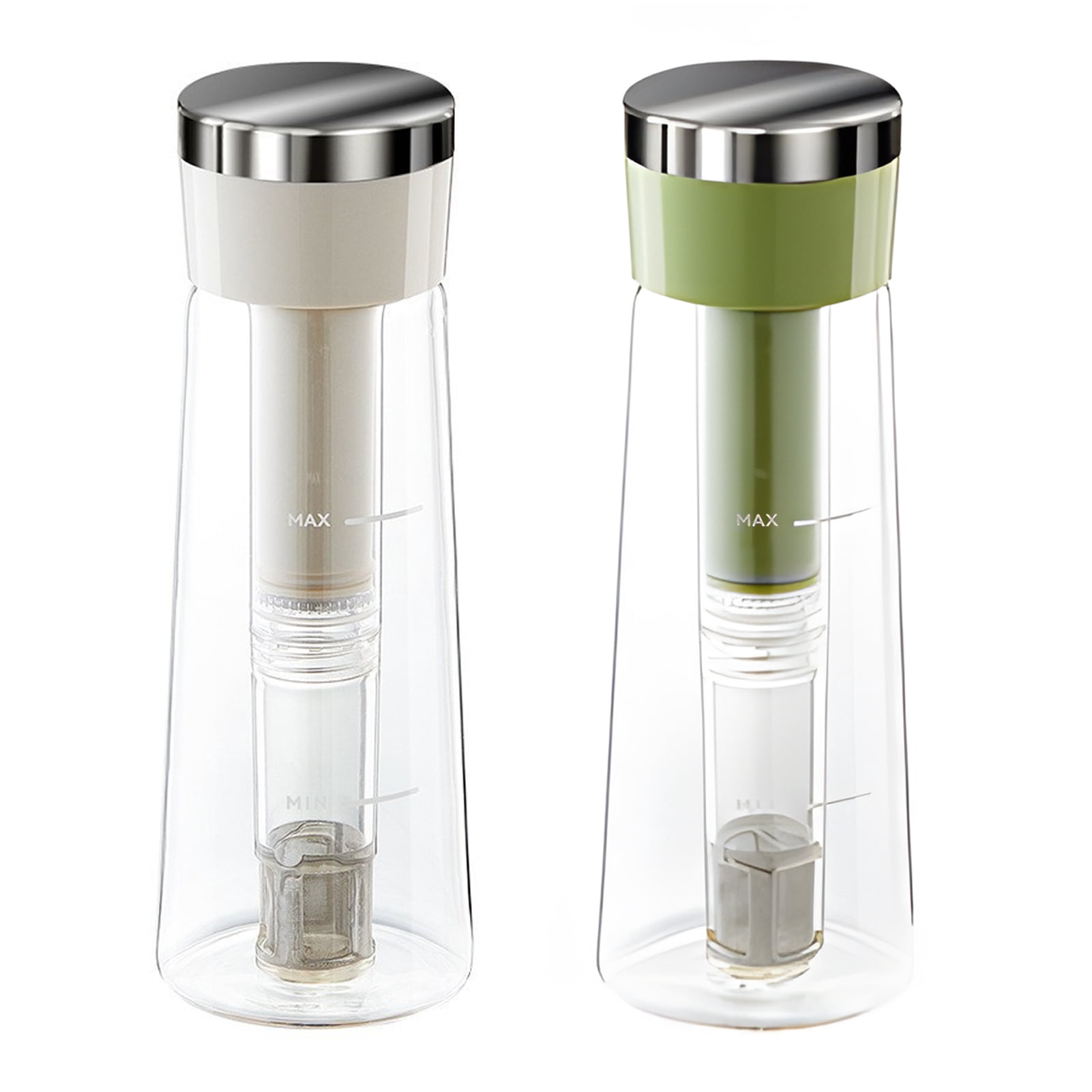 750ML Cold Brew Coffee Pot 2-minute Cold Brew Pitcher with Stainless Steel Filter for Home Use Iced Coffee Tea Kettle