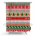 thumbnail image 1 of Cortina de ducha Feliz Navidad árbol de Navidad invierno copo de nieve ciervo regalo estrella cortina de ducha con 12 ganchos decorativos 72x72 pulgadas, 1 of 5