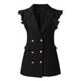 thumbnail image 3 of zttd womens sleeveless collared double blazer dress work office dresses, 3 of 6