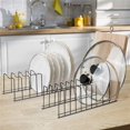thumbnail image 2 of SANNO Pan and Pot Lid Organizer Rack Spectrum Diversified Euro Kitchen Organizer for Plates, Cutting Boards Bakeware, Cooling, Pots & Pans, Serving Trays,Lids Holder Rack,Nickel, 2 of 7