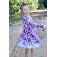 thumbnail image 5 of Millie Loves Lily Periwinkle Floral Dress with Decorative Buttons and Contrast Banding Big Girls,Size 6, 5 of 5