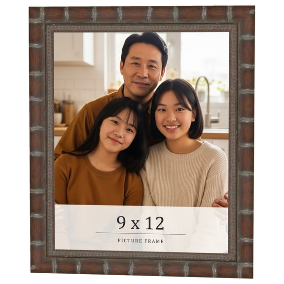 9x12 Dark Brown Bamboo Real Wood Picture Frame Width 1.5 inches | Interior Frame Depth 0.5 inches |