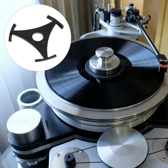 HEATSHAKING 1Set Black Triangle Vinyl Record Adapter for 45 to 33 Conversion Record Player Unit