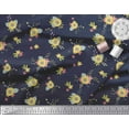 thumbnail image 2 of Soimoi Blue Cotton Duck Fabric Leaves & Sunflower Floral Print Fabric by Yard 56 Inch Wide, 2 of 3