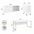 thumbnail image 2 of Hybrid 72W Desk with Storage and Drawers in White - Engineered Wood, 2 of 11