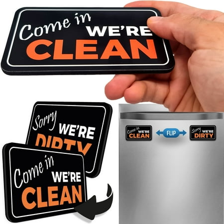

Sorry We re Dirty/Come in We re Clean Dishwasher Magnet Sign That Will Never Fall (Upgraded Magnets) - Magnetic Dirty/Clean Indicator | Doesn’t Peel | 4.5*2.5 Inches - Diner Style