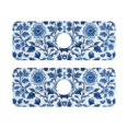 thumbnail image 7 of Yayeee Faucet Mat for Kitchen Sink 14.7" Diatomite Long Splash Guard Pad, Blue Floral Pattern, 2 Pack, 7 of 7