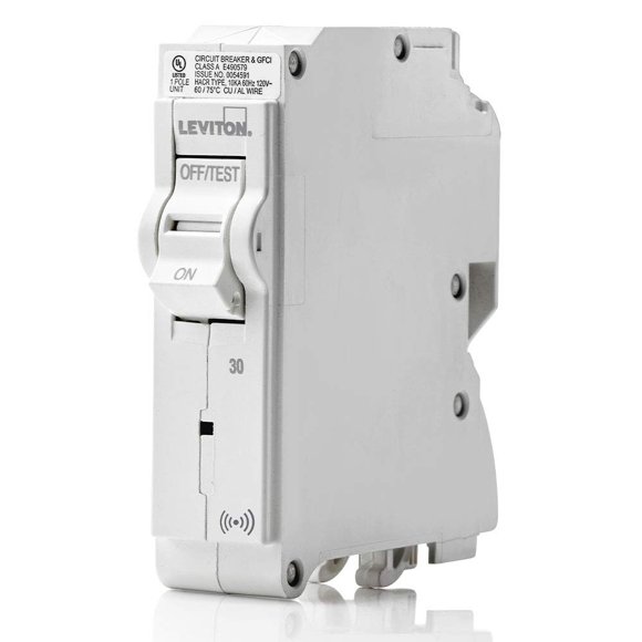 Leviton Lb130-S 30A 1-Pole Plug-On Smart Standard Branch Circuit Breaker, Hydraulic Magnetic, 120 Vac, White