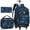 Graffiti Blue, variant on 3Pcs Rolling Backpack Set for Men Boys, 21 Inch Wheeled Travel Backpack with Wheels, Roller Bookbag for Adults Teens College, Red