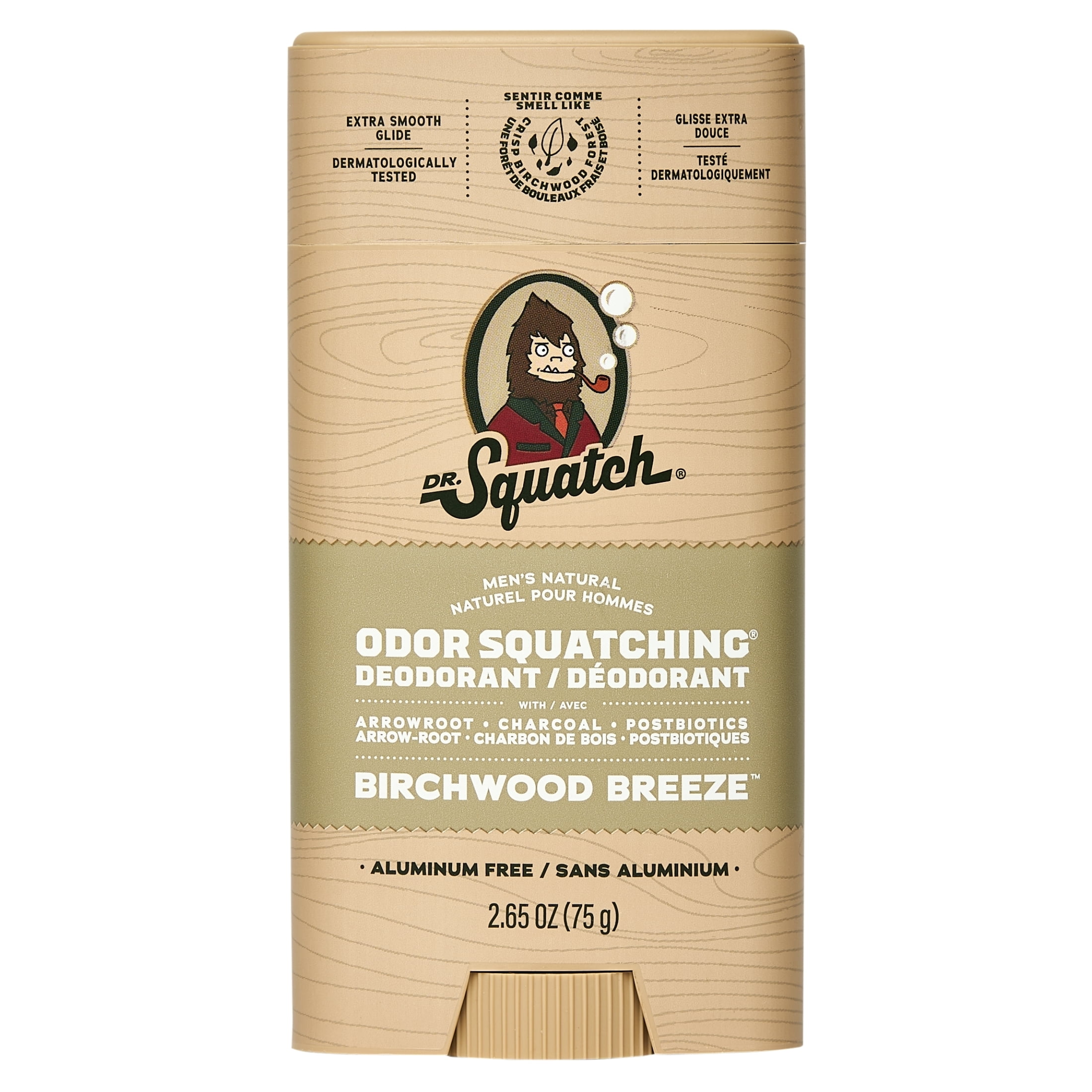 Déodorant naturel pour hommes Dr. Squatch - Anti-odeurs sans aluminium - Birchwood Breeze (75 g)