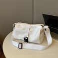 thumbnail image 2 of Bolso de hombro Oxford para mujer, bandolera sólida, bolso con cremallera para mujer (blanco), 2 of 8
