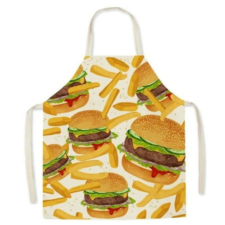 

Creative Candy Fruit Burger Print Kitchen Apron Men s and Women s Home Cleaning Tools Children s Dinner Anti-dirty Apron