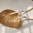 thumbnail image 1 of Sombrero de paja para niño y niña, gorro de Sol de ala grande con cinta negra, gorra de baloncesto para playa, 1 of 4