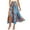 Blue, variant on Hibeli Womens Tie Front Elastic Waist Slit Long Skirt Tropical Leaf Printed Flowy Maxi Skirts With Pockets