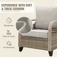 thumbnail image 4 of INTER HUT Modern Wicker Patio Chairs, Outdoor Chairs with Steamlined Armrest, Rattan Chair Patio Furniture, 2 Chairs, Brown/Gray, 4 of 8