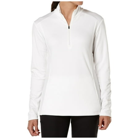 - Callaway Women's Waffle Fleece Quarter-Zip Golf Pullover (Bright White, XL)