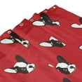 thumbnail image 4 of Shower Curtain, Bulldog red Waterproof Fabric Plastic Shower Curtain, Drying Fast Bathroom Curtain with 9 Buttonholes, Ruffle Shower Curtain 60x72in, 4 of 8
