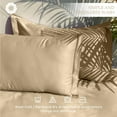 thumbnail image 2 of 400 Thread Count 100% Cotton Sateen Bed Sheets Deep Pocket, Cotton Bedsheets Crisp Cool and Strong Bed Linen (Beige, King), 2 of 8