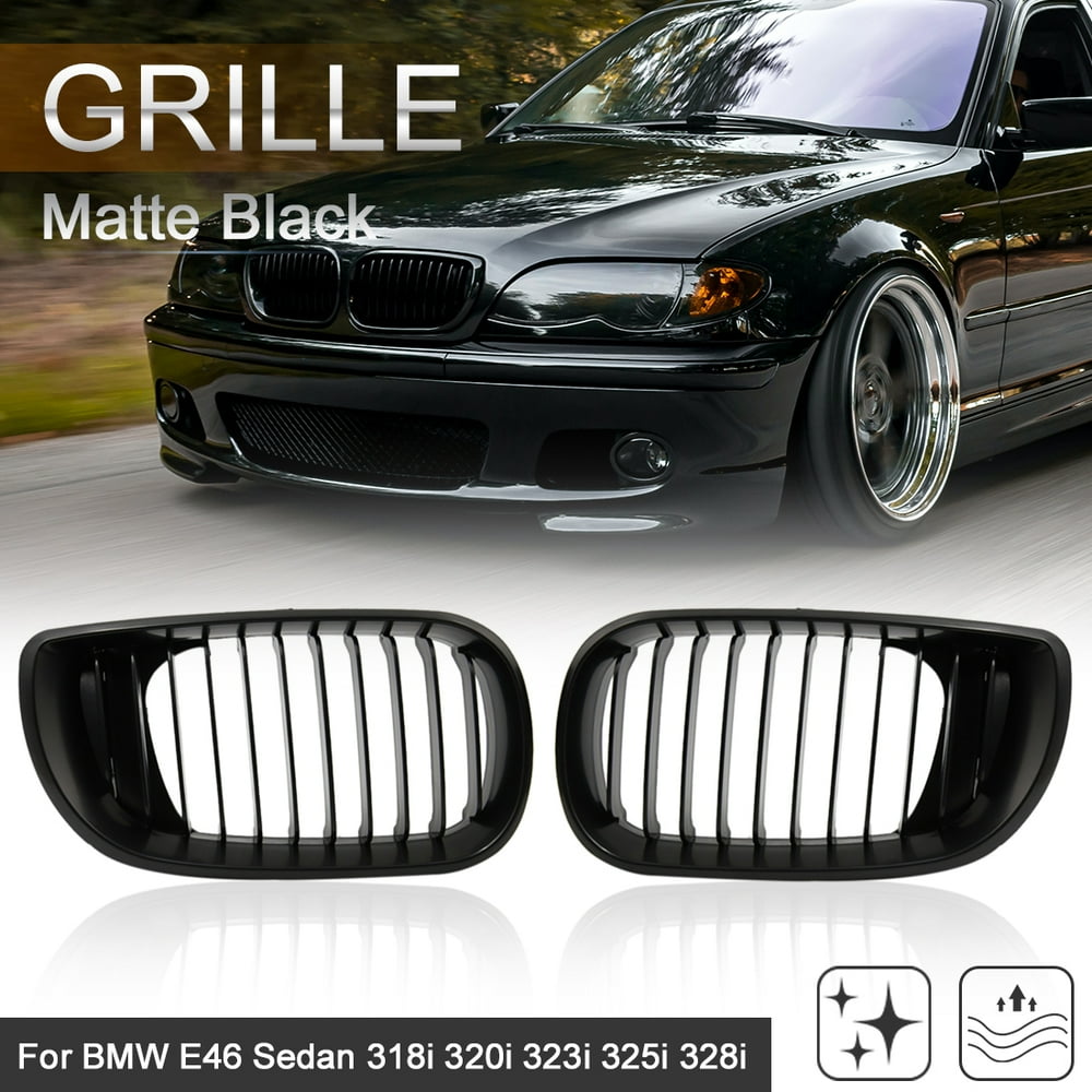 Matt Black Front Kidney Grill Grille For BMW E46 320i 325i 325Xi 330i 330Xi 20022005 Walmart