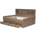 thumbnail image 6 of PORKISS Full Size Daybed, Wooden Captain Daybed with Storage Bookcase Headboard, Modern Captain’s Bed with Twin Size Trundle and Storage Drawers for Kids, Teens, No Box Spring Needed, Walnut, 6 of 9