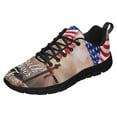 thumbnail image 2 of Faith Over Fear Jesus Christian Cross American Flag Running Shoes Sneakers Mesh Black Size 4.5, 2 of 5