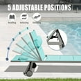thumbnail image 4 of Lounge Chair Outdoor Set of 2, Outdoor Chaise Lounge Chairs with Side Table & Adjustable Headrest, Outdoor Lounge Chair with 5 Adjustable Position, Patio Chaise Lounge Chair for Beach, Yard, Lake Blue, 4 of 6