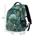 thumbnail image 2 of FORMRS Unisex Backpack Elementary School Travel Bookbag with Reflective Stripes, Green Forest Pattern, 2 of 7