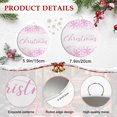 thumbnail image 6 of Welcome Sign for Front Door, Pink Merry Christmas Round Metal Wall Art Wreaths, Winter Snowflake Xmas Outdoor Indoor Wall Hanging Sign for Porch Decor Housewarming Gifts 5.9 Inch, 6 of 8