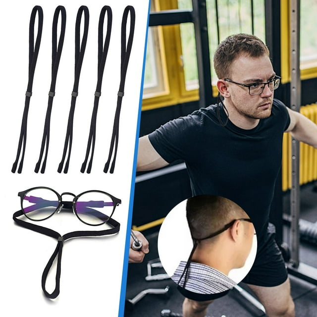 Porte-lunettes de Sport Polyvalent avec Sangle Réglable pour Cyclisme et Activités Extérieures Tient les Lunettes de Soleil Autour du Cou pour Hommes et Femmes 5 Pcs
